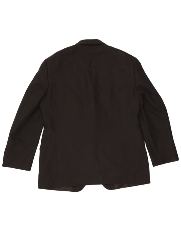 Marks & Spencer Veste blazer à 3 boutons pour homme UK 42 Large Noir Polyester