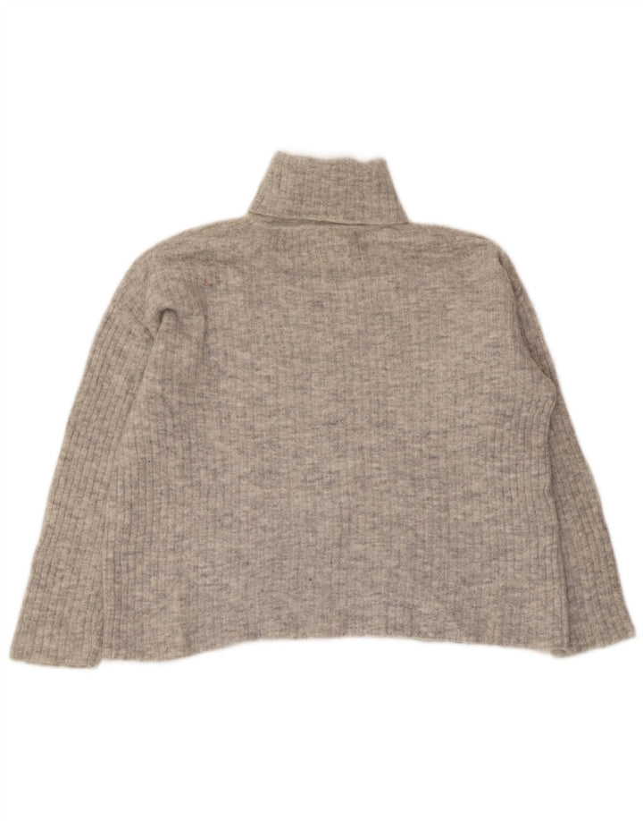 Massimo Dutti Pull surdimensionné à col roulé pour femme UK 10 Petit Gris