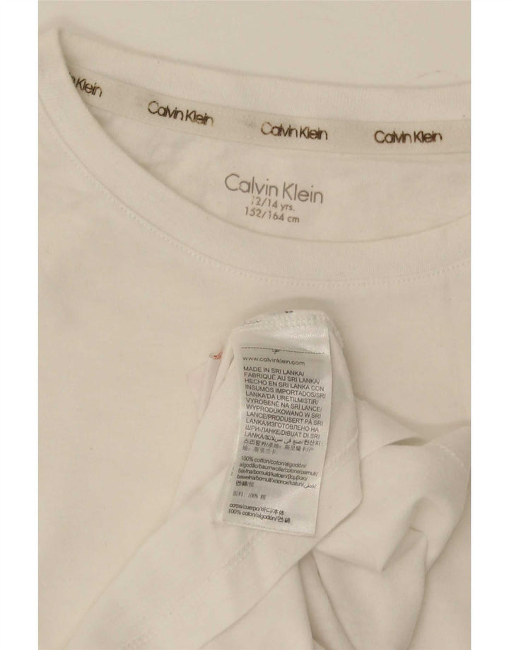 Calvin Klein Garçons Regular T-Shirt Top 12-13 ans Blanc Coton