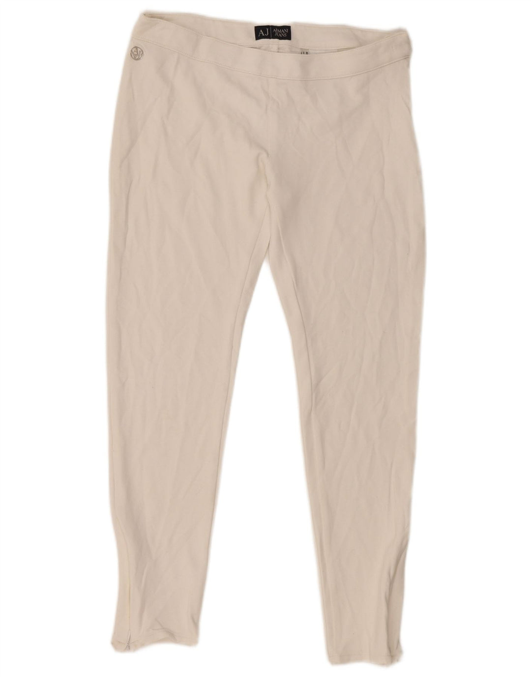 Armani Pantalon décontracté slim pour femme Medium W30 L26 Viscose blanche