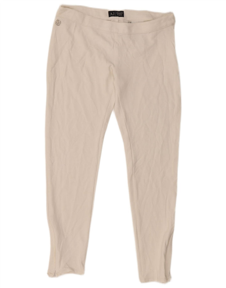 Armani Pantalon décontracté slim pour femme Medium W30 L26 Viscose blanche