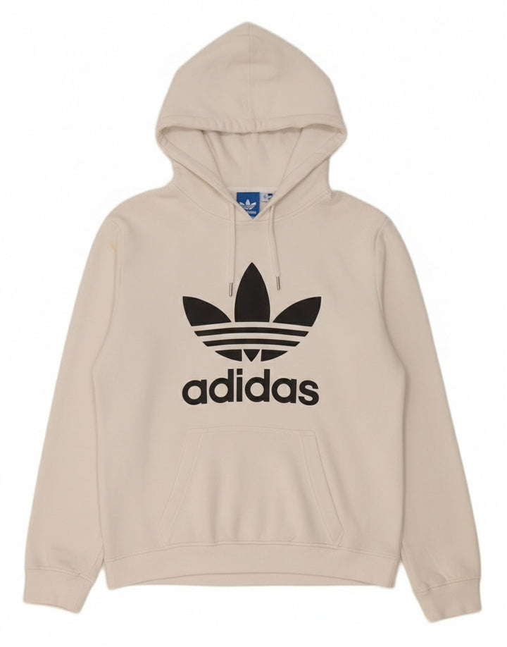 Adidas Pull à capuche graphique pour homme en coton blanc moyen