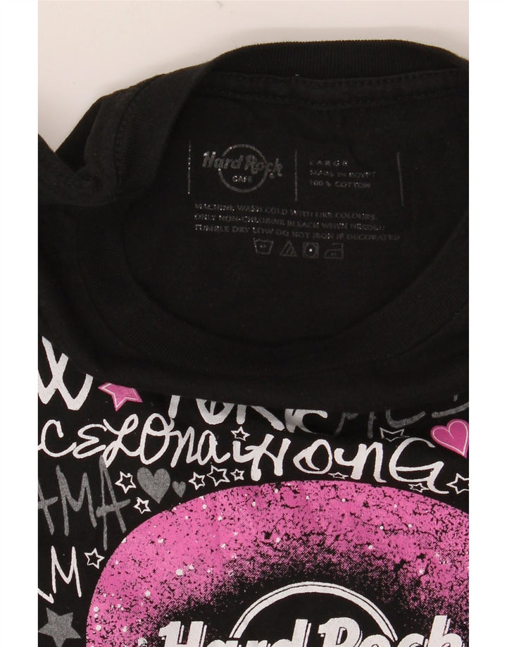 HARD ROCK CAFE T-shirt graphique pour femme UK 14 Large Noir