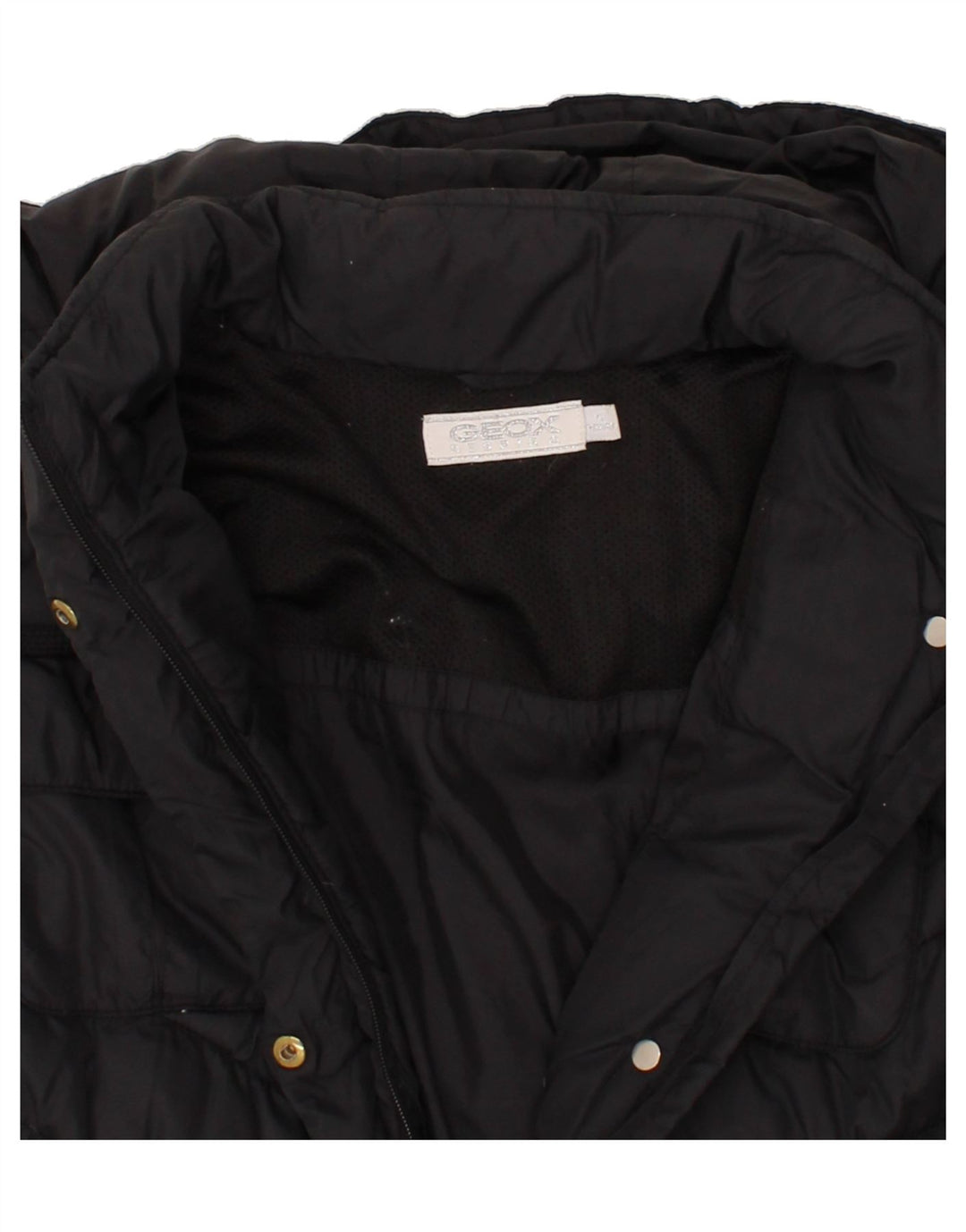 GEOX Girls Hooded Padded Jacket 11-12 Years Black Polyamide Vintage Geox and Second-Hand Geox from Messina Hembry 