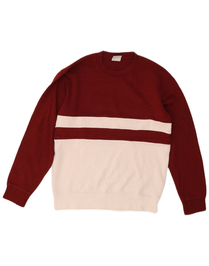 Zara Sweat-shirt pour homme en coton color block bordeaux moyen