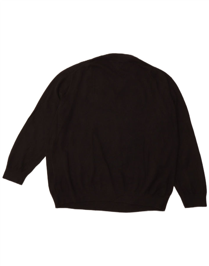 TOMMY HILFIGER Pull col V pour Homme 4XL Noir Coton