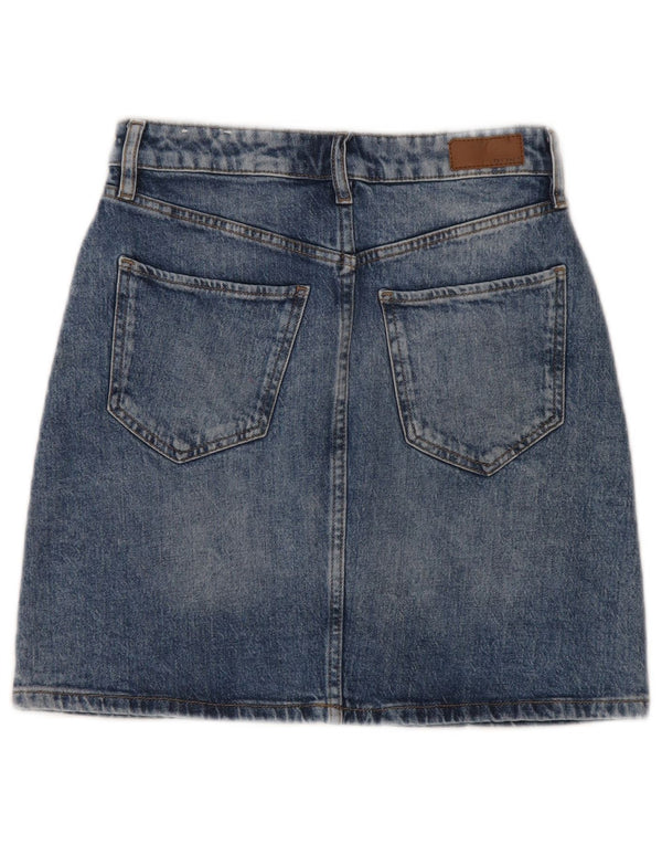 Fat Face Mini jupe en jean pour femme UK 6 XS W26 Bleu Coton