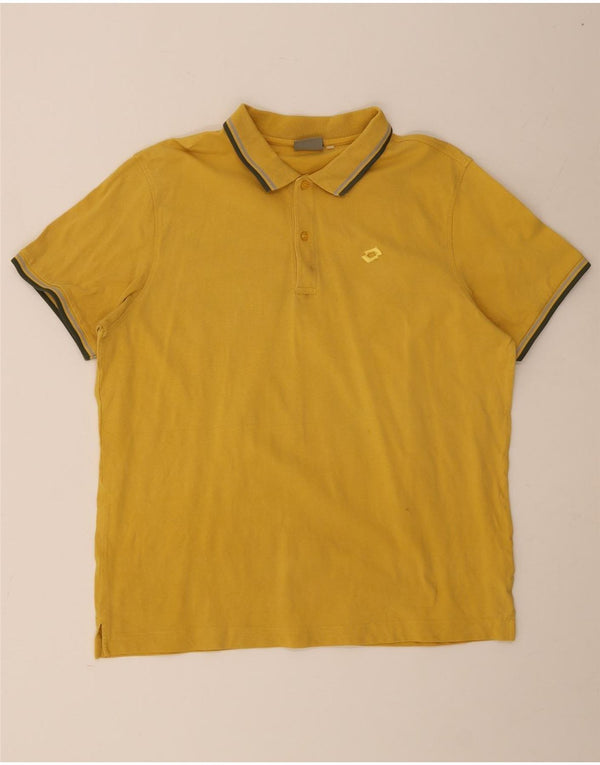 Polo Homme Lotto Large Jaune Rayé Coton