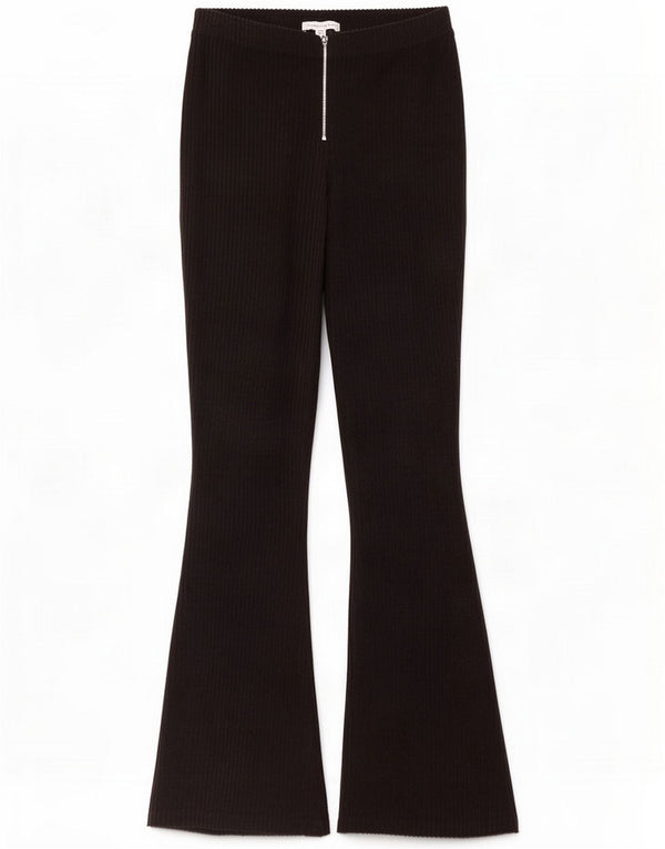 Topshop Pantalon évasé en velours côtelé pour femme UK 14 Large W30 L36 Noir Polyester