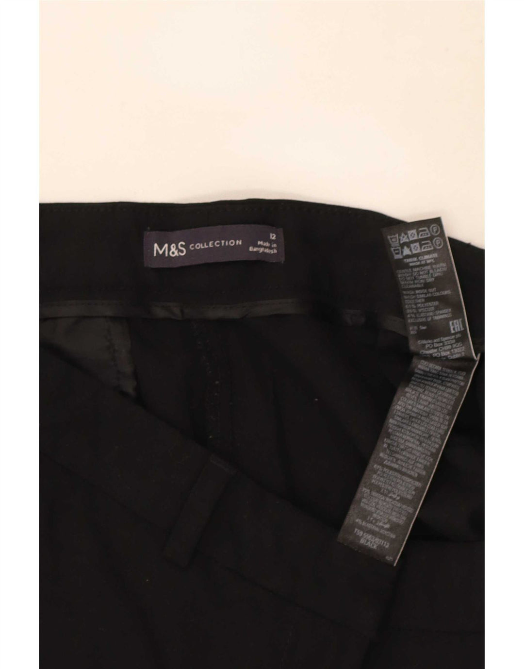 Marks & Spencer Pantalon de costume court pour femme UK 12 Medium W30 L25 Noir