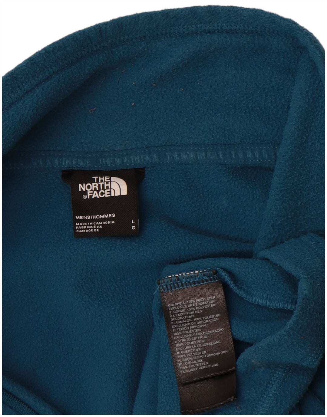 The North Face Pull polaire à col zippé pour homme Large Bleu Polyester