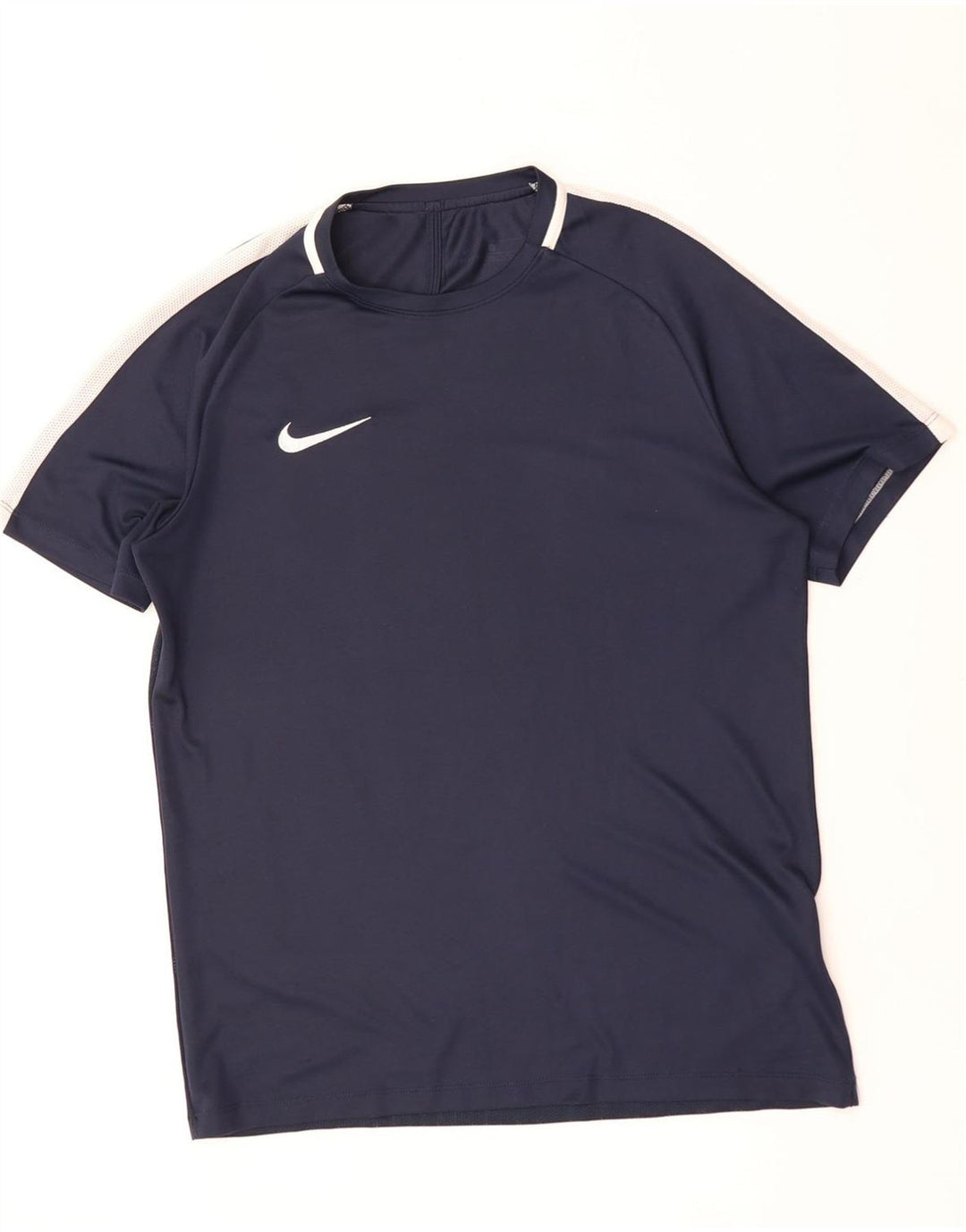NIKE Hommes Dri Fit T-Shirt Haut Large Bleu Marine Colorblock Polyester