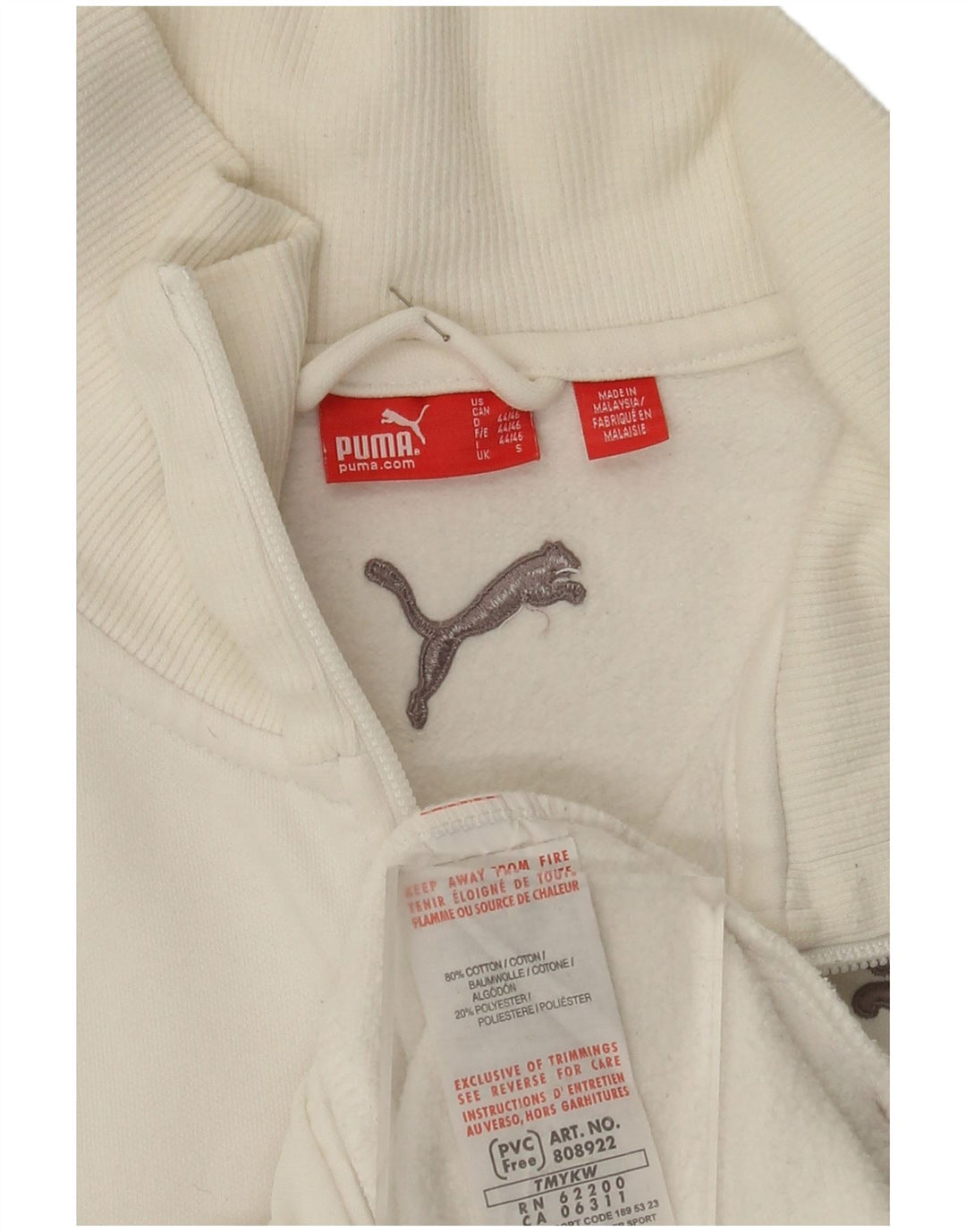 Puma Veste de Survêtement Graphique Homme Petit Blanc Coton