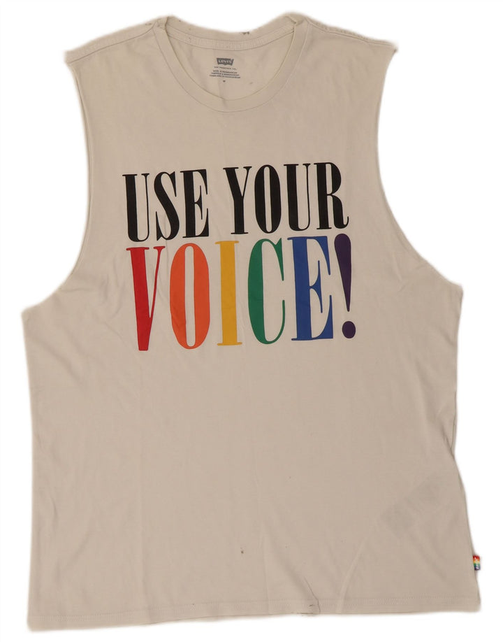 LEVI'S Débardeur Graphique Homme Blanc Moyen Coton