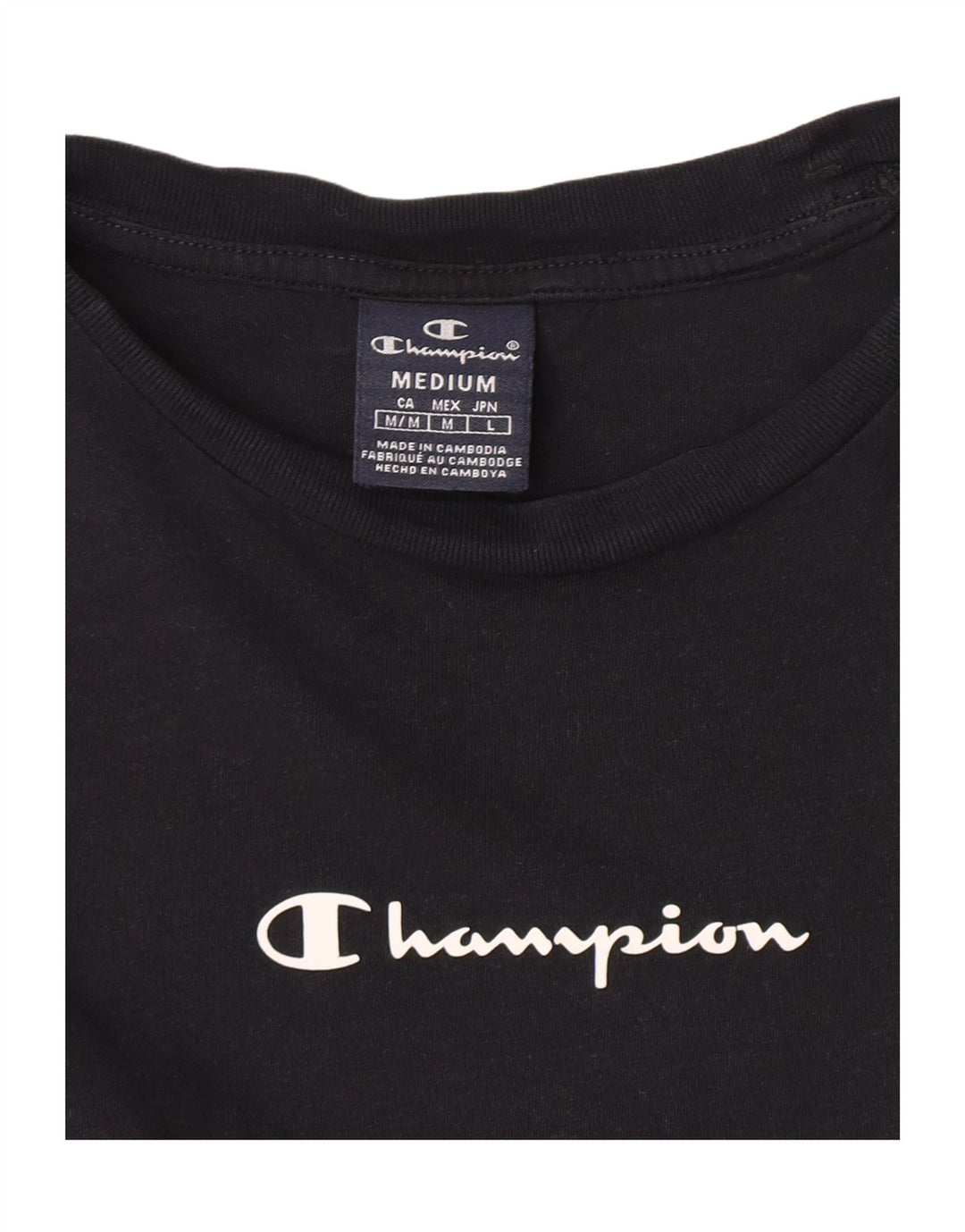 Champion T-Shirt Graphique Homme Noir Moyen Colourblock