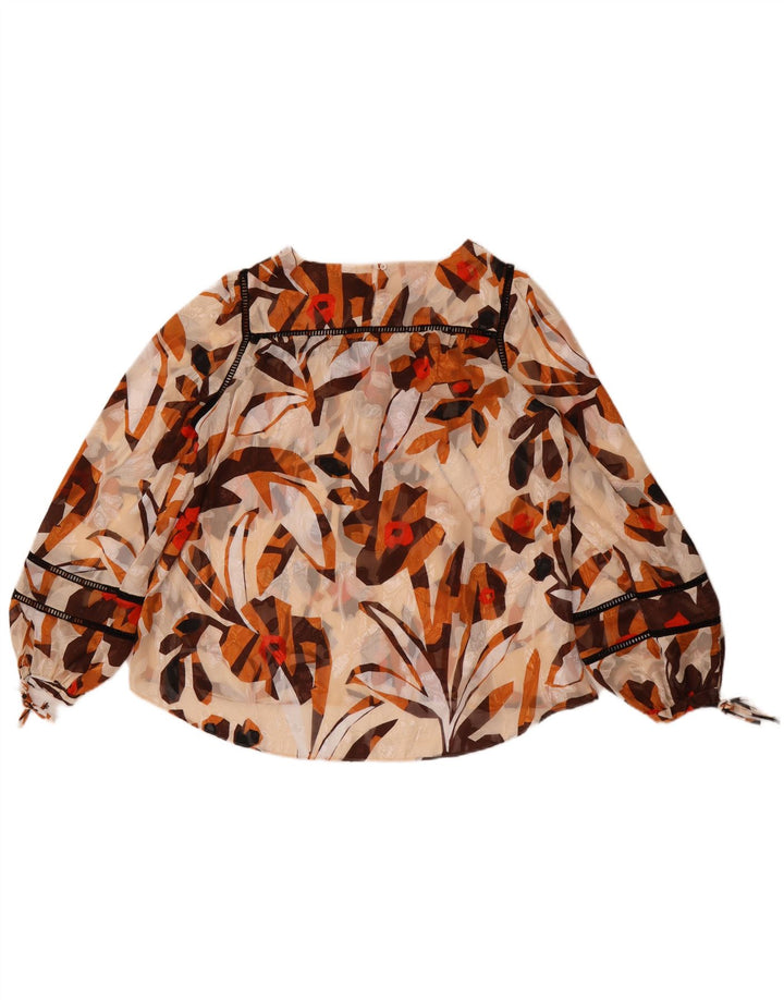 Massimo Dutti Chemisier transparent pour femme EU 42 Large Beige Floral
