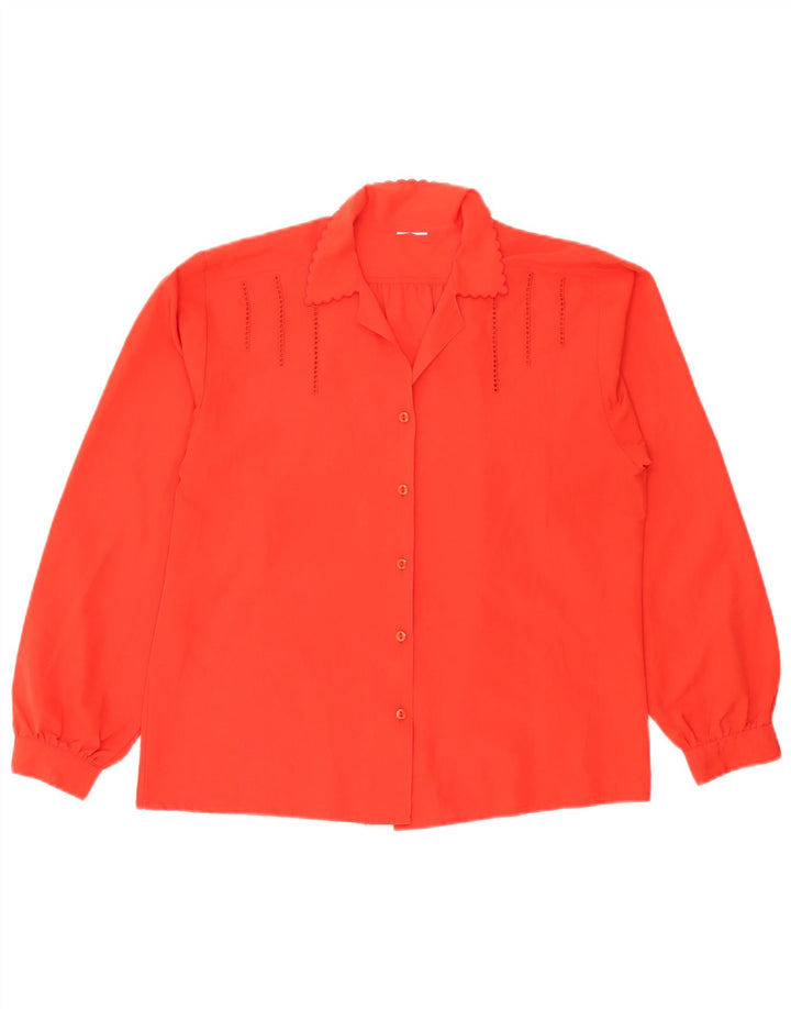 Chemisier chemise femme vintage UK 16 Grand Rouge