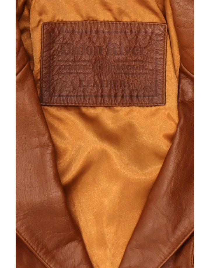 Union River Veste blazer en cuir à 3 boutons pour homme EU 48/50 Marron moyen