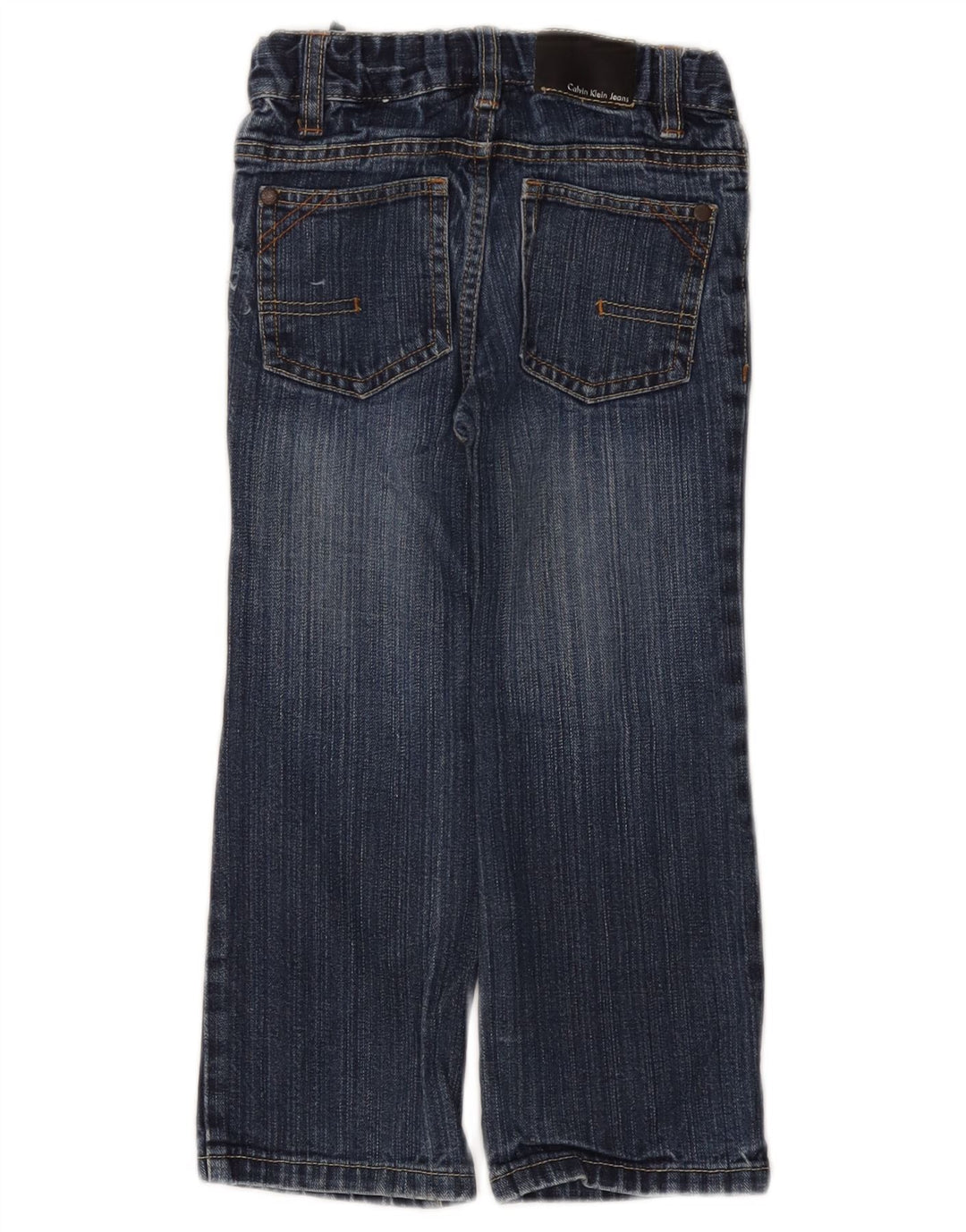 CALVIN KLEIN Jean droit garçon 3-4 ans W20 L17 Bleu Coton