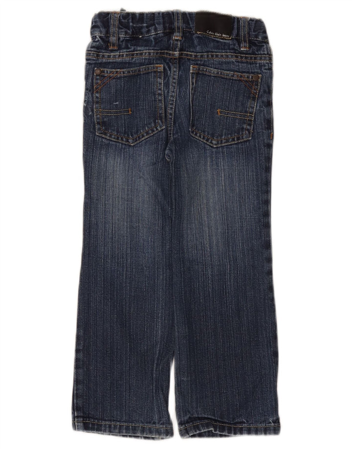 CALVIN KLEIN Jean droit garçon 3-4 ans W20 L17 Bleu Coton
