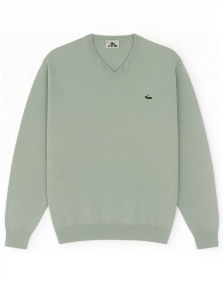 Lacoste Pull col V pour homme Taille 4 Coton turquoise moyen