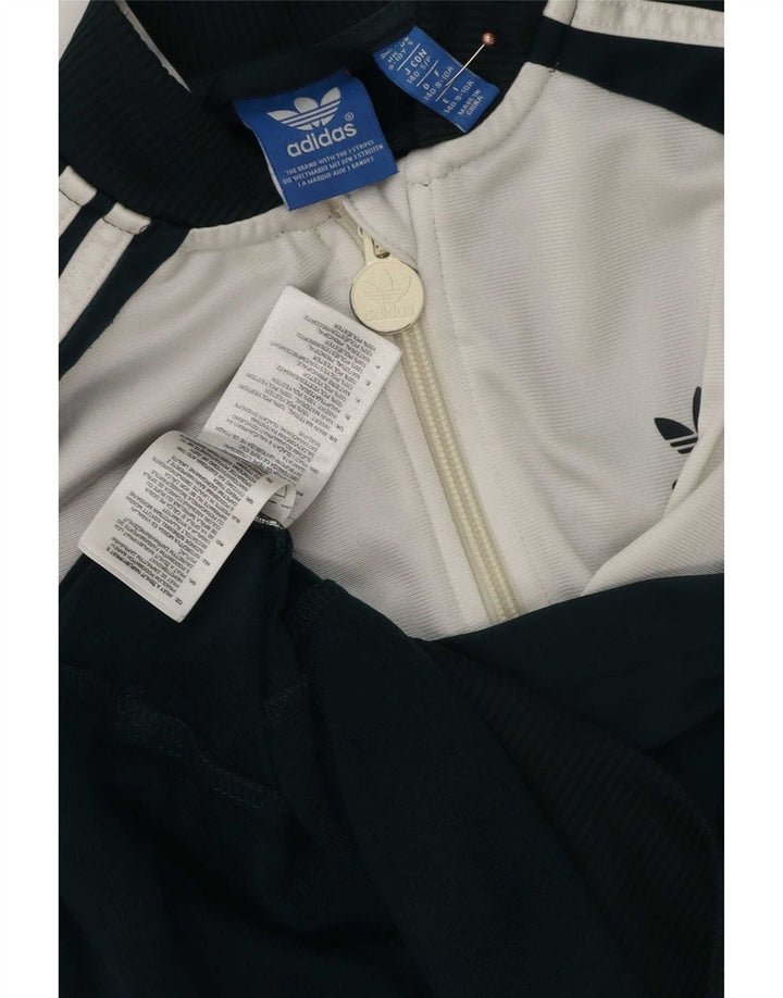 Adidas Veste de survêtement pour garçon 9-10 ans Blanc Colorblock Polyester