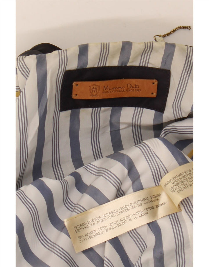 Massimo Dutti Trench-Coat Femme UK 12 Coton Bleu Marine Moyen