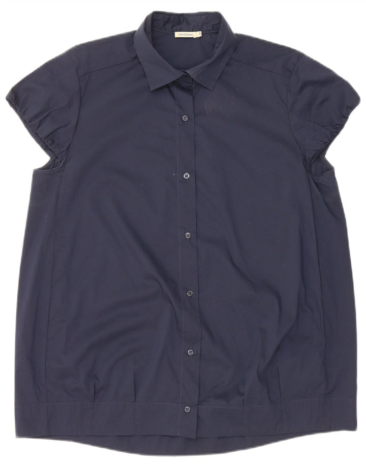 Henry s Chemisier à manches courtes pour femme IT 44 Bleu marine moyen