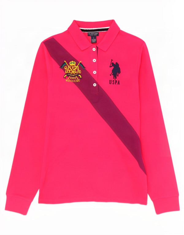U.S. Polo Assn. Chemise Graphique Femme UK 44 Large Rose Colourblock