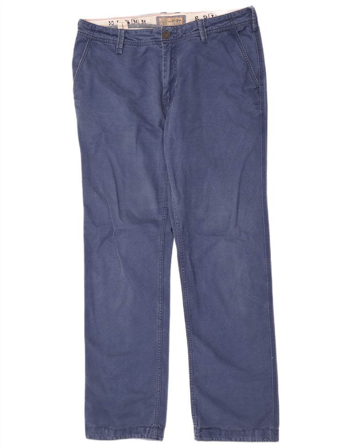Fat Face Pantalon Chino Regular Homme Large W36 L33 Bleu Coton