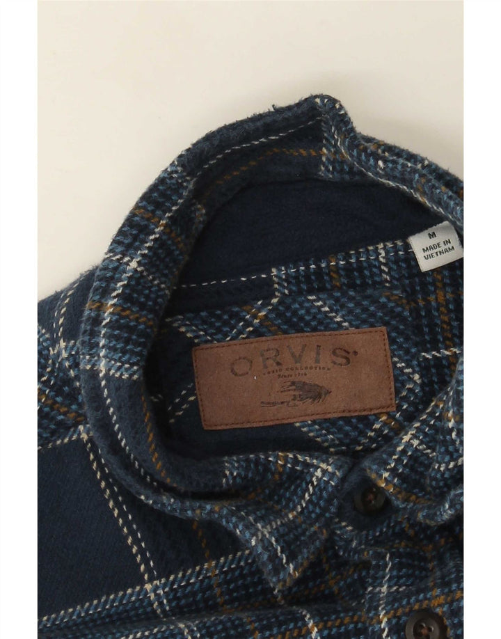 Orvis Chemise en flanelle pour homme à carreaux bleu marine moyen