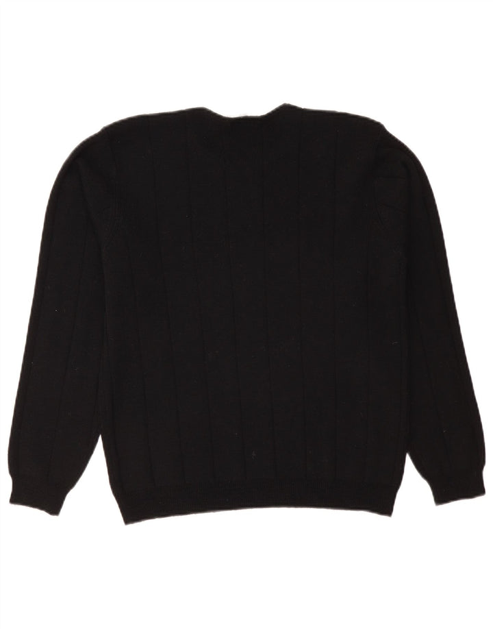 Talbots Pull à col rond pour femme UK 14 Laine mérinos noire moyenne