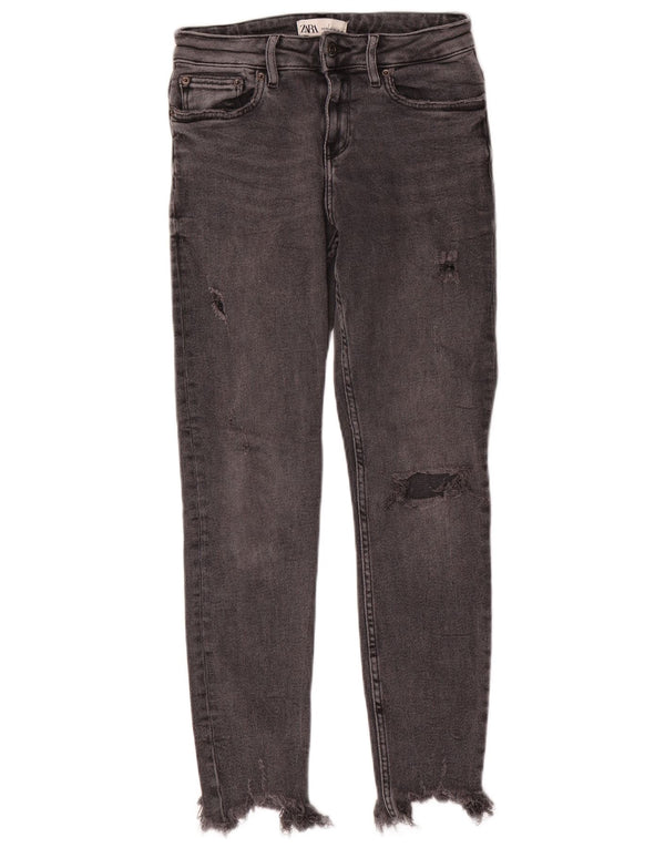Zara Jean skinny vieilli pour femme EU 38 Small W28 L27 Gris