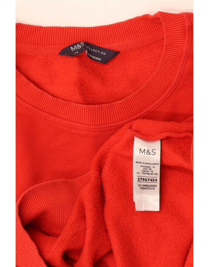 Marks & Spencer Sweat-shirt surdimensionné graphique pour femme UK 14 Large Rouge