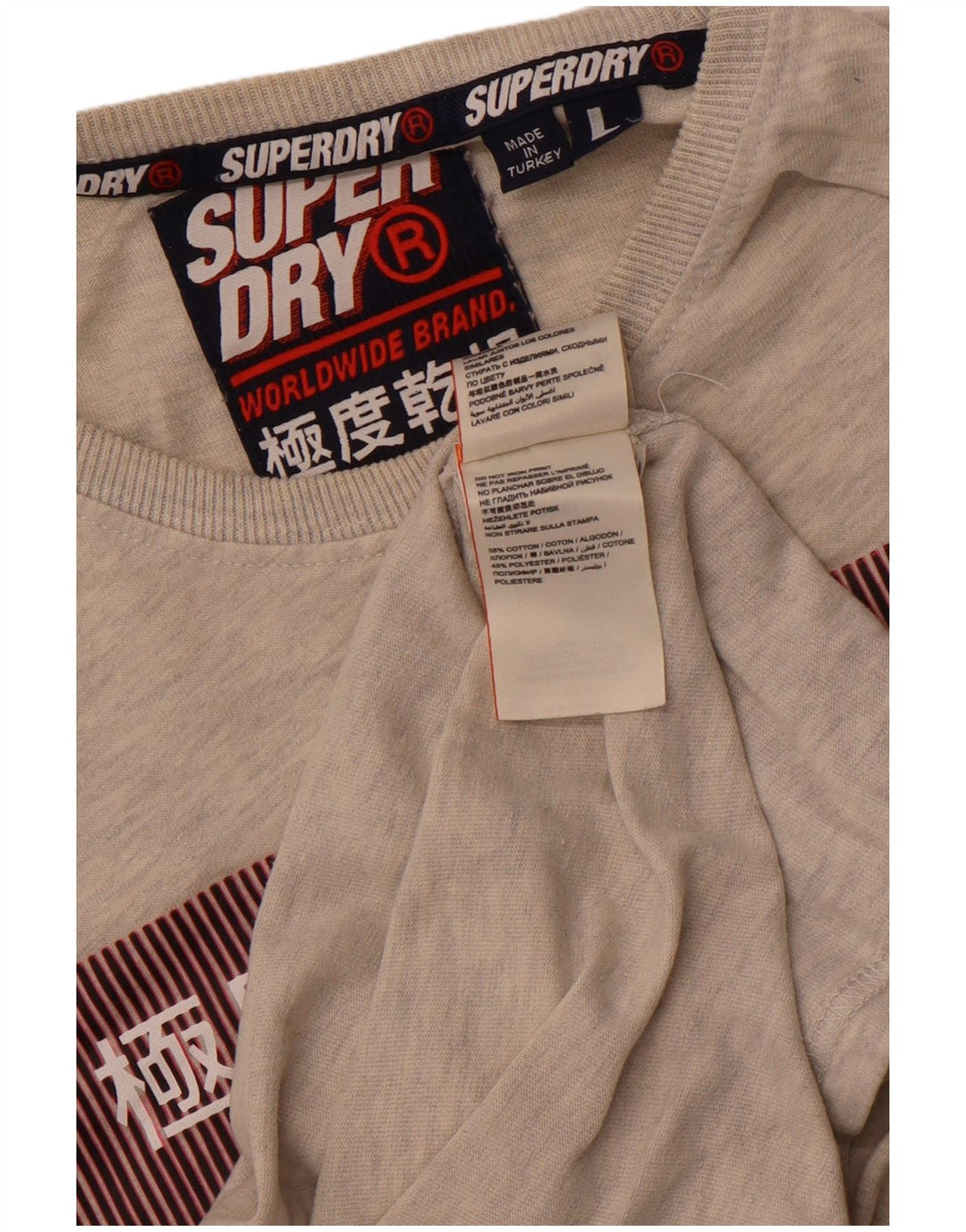 Superdry Homme T-Shirt Graphique Édition Limitée Grand Gris Coton