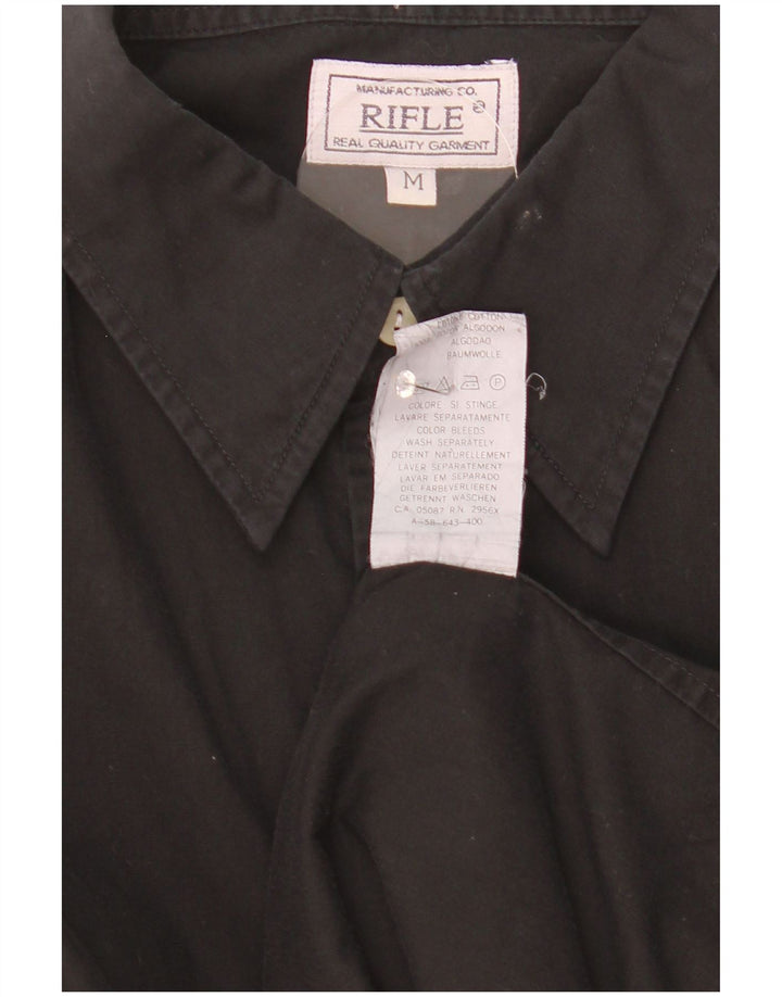 Rifle Chemise coupe décontractée pour homme en coton noir moyen
