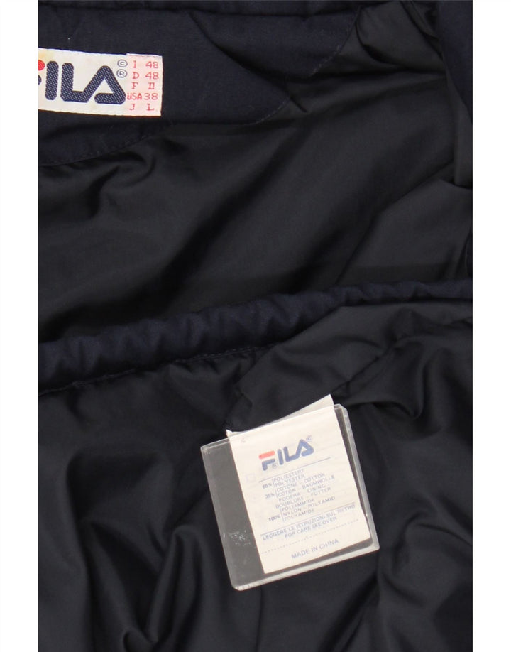 Fila Veste coupe-vent à capuche pour homme IT 48 Bleu marine moyen Polyester Rétro