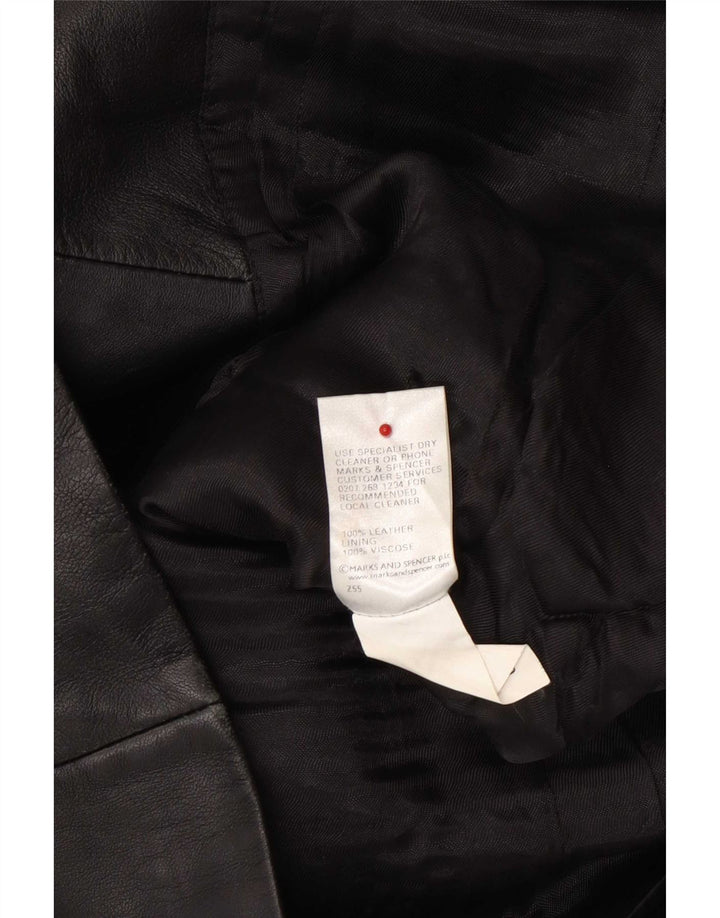 Marks & Spencer Veste en cuir pour femme UK 16 Large Noir