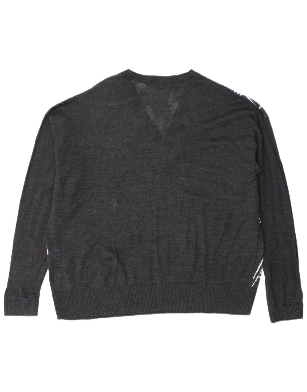 ARMANI EXCHANGE Womens Oversized V-Neck Jumper Sweater UK 14 Medium Grey