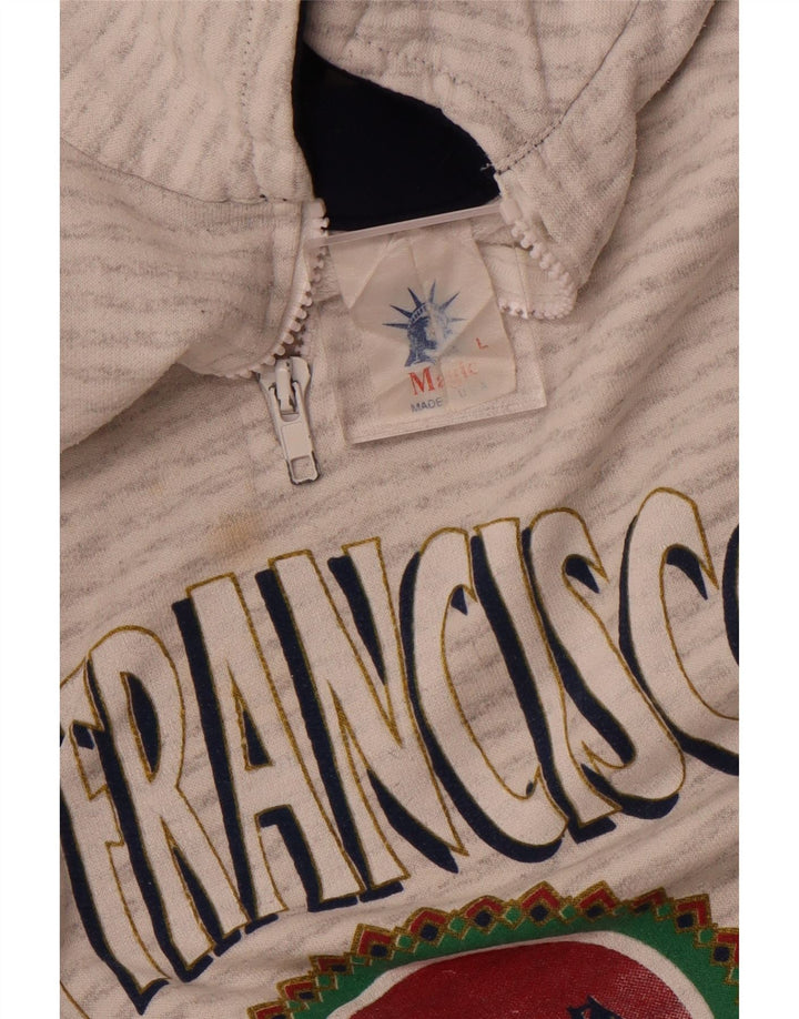 MAGIC Sweat-shirt graphique San Francisco pour hommes, grand gris rayé