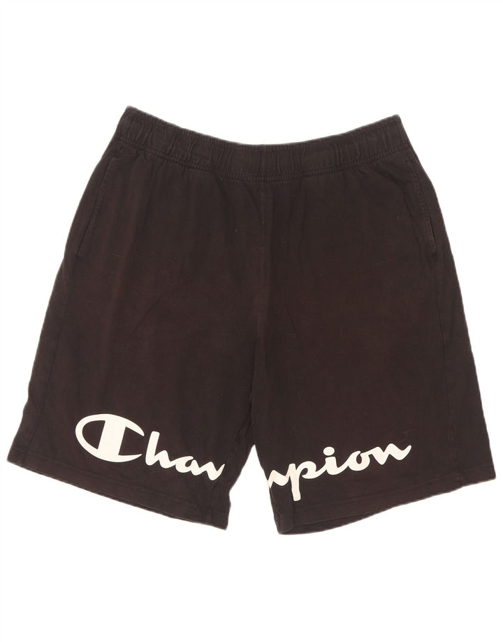 Champion Short de Sport Graphique Homme Noir Moyen Coton