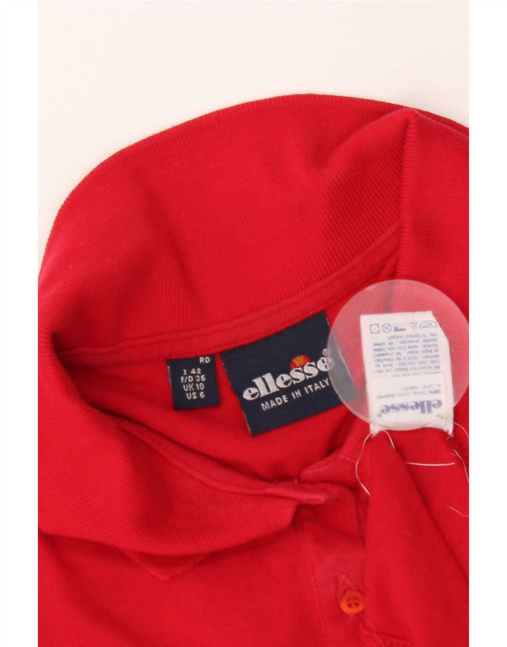 Ellesse Polo Femme UK 10 Petit Rouge Coton