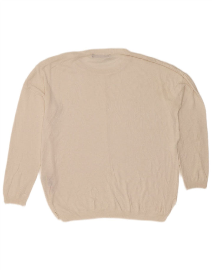 Marks & Spencer Pull à col rond pour femme UK 14 Viscose blanc moyen