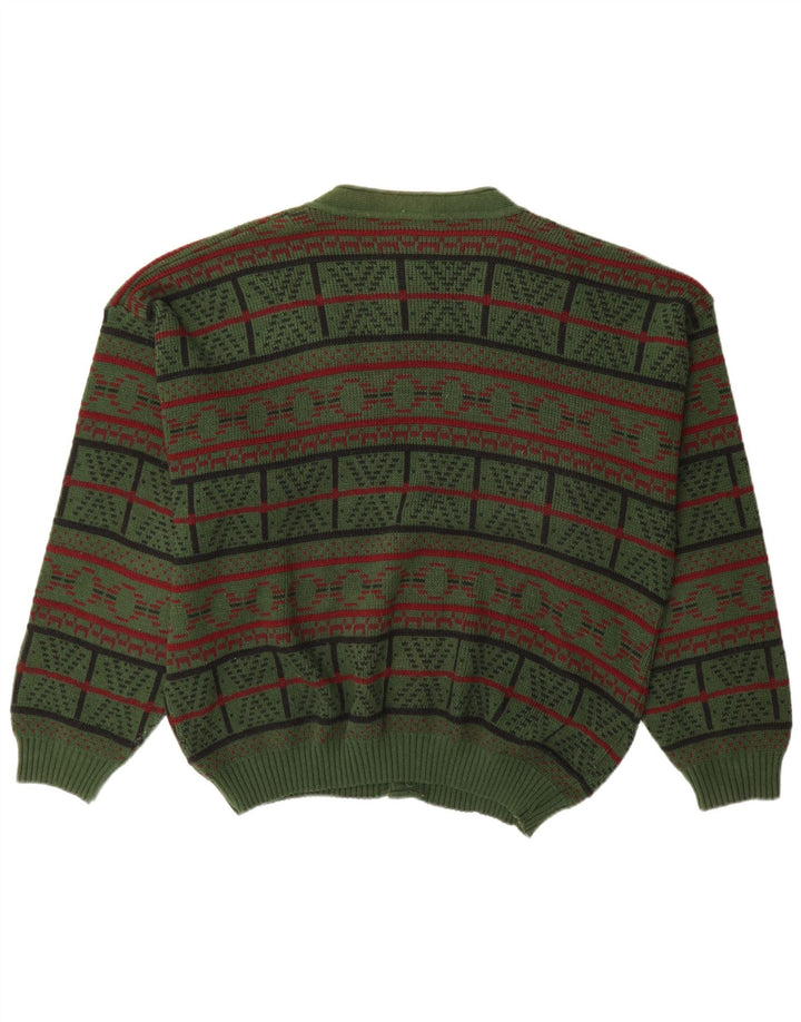 Mr. Forrest Cardigan Homme Pull XL Vert Géométrique