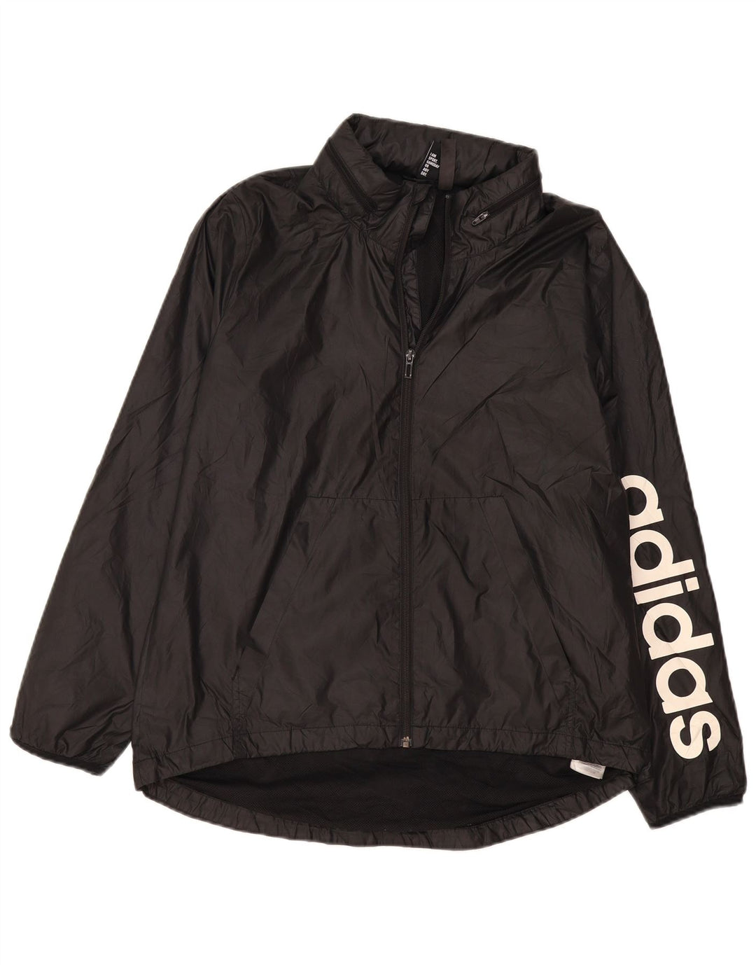 Adidas Veste de pluie graphique pour femme UK 16/18 Large Noir Polyester