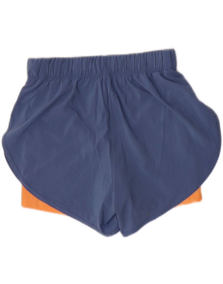 Nike Short de sport Dri Fit pour femme UK 12 Bleu moyen Polyester color block