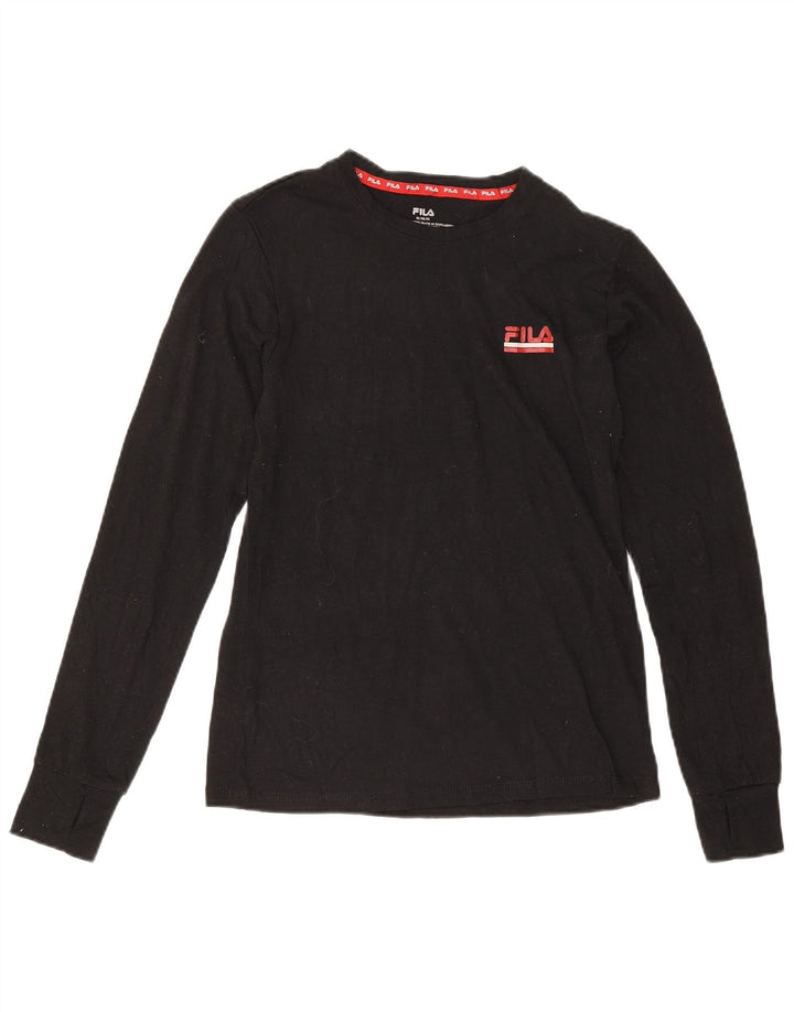 Fila Femme Top Manches Longues UK 12 Moyen Noir Polyester