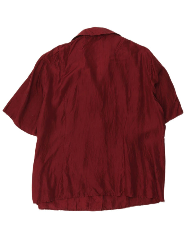 Marina Rinaldi Chemise à manches courtes pour femme Taille 19 Petit Bordeaux