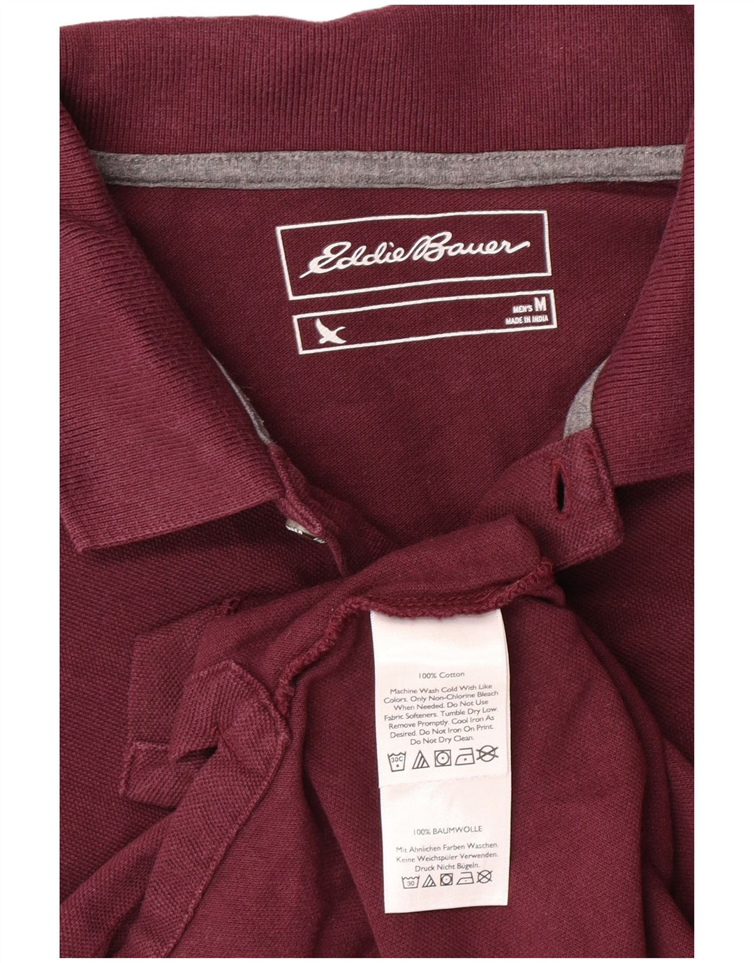 Eddie Bauer Polo Homme Coton Marron Moyen