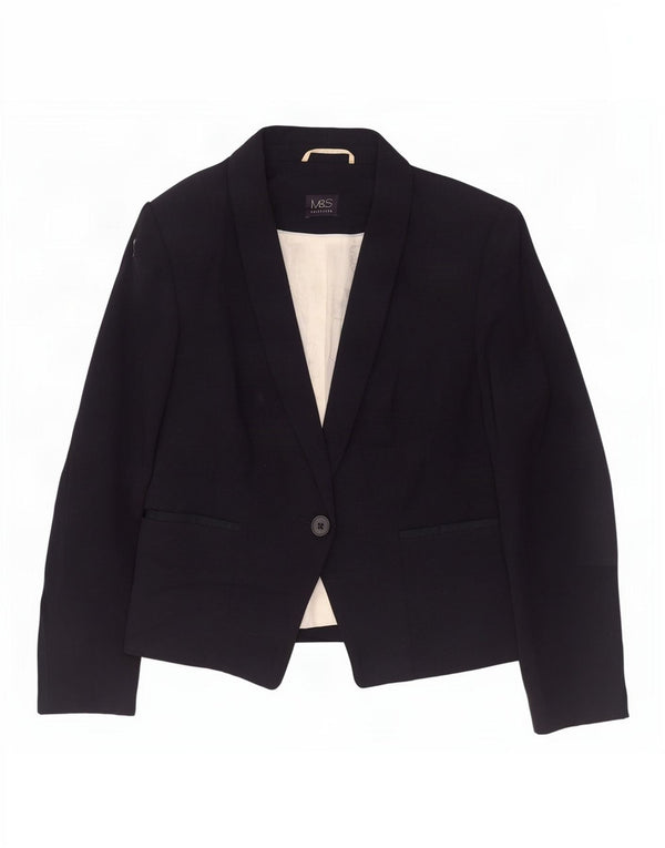Marks & Spencer Veste blazer à 1 bouton pour femme UK 14 Large Bleu marine